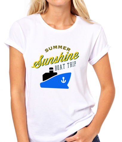 เสื้อคอกลม Summer sunshine boat trip